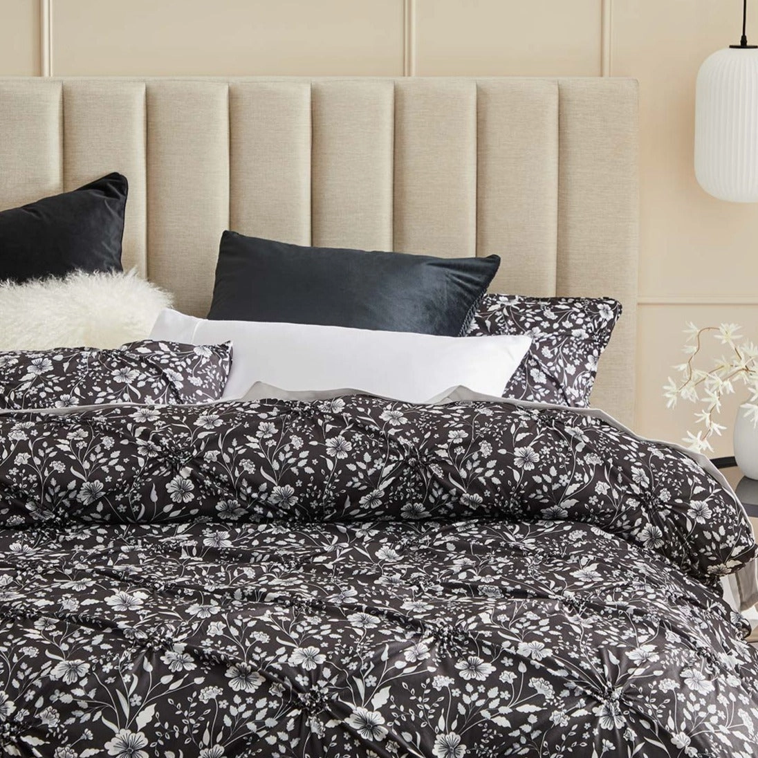 Leisel Black Quilt Cover Set by Logan and Mason Platinum