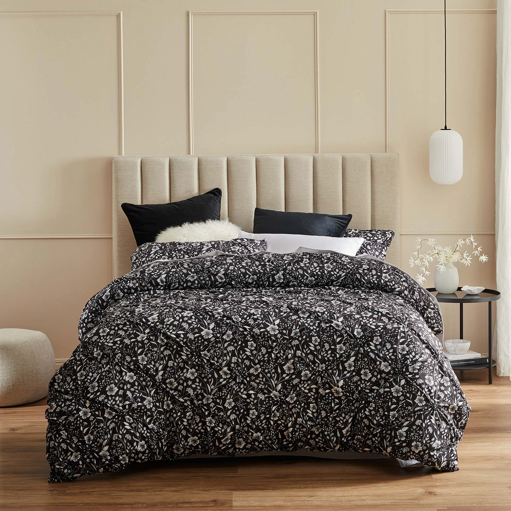 Leisel Black Quilt Cover Set by Logan and Mason Platinum