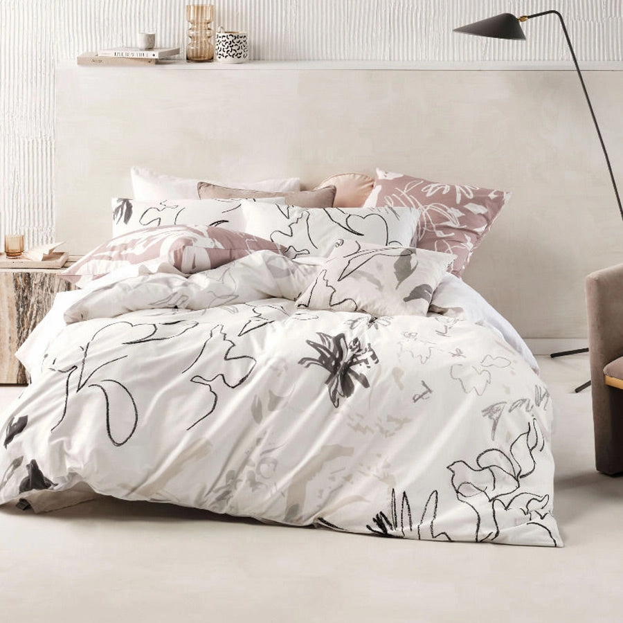 Lennox Neutral Quilt Cover Set by Linen House