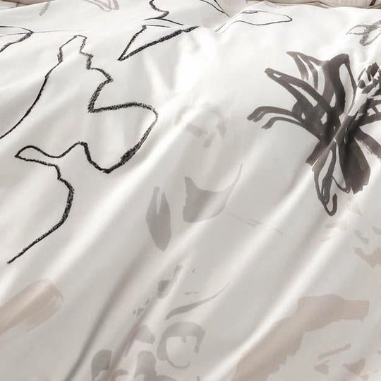 Lennox Neutral Quilt Cover Set by Linen House