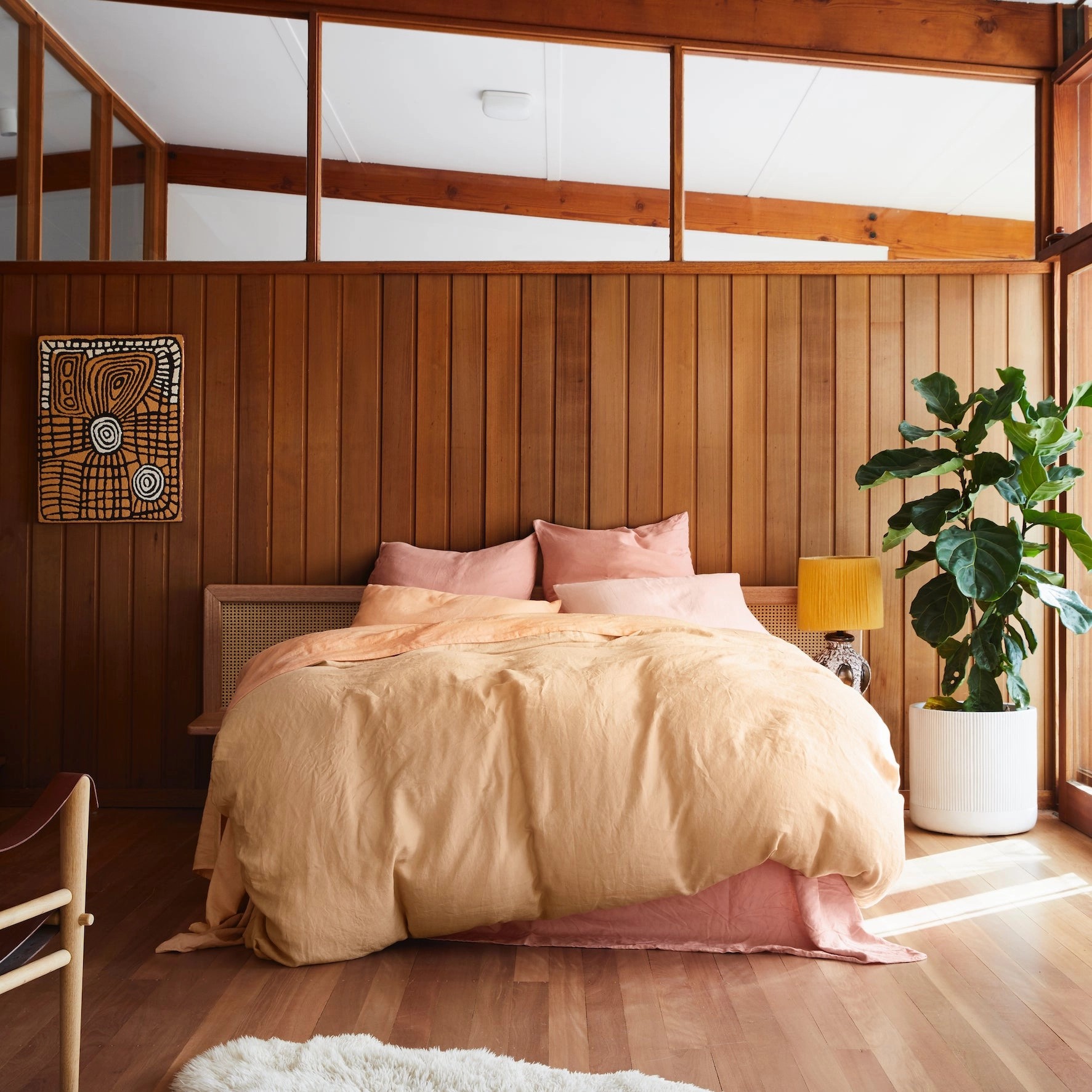 Linen Quilt Cover - Cashew