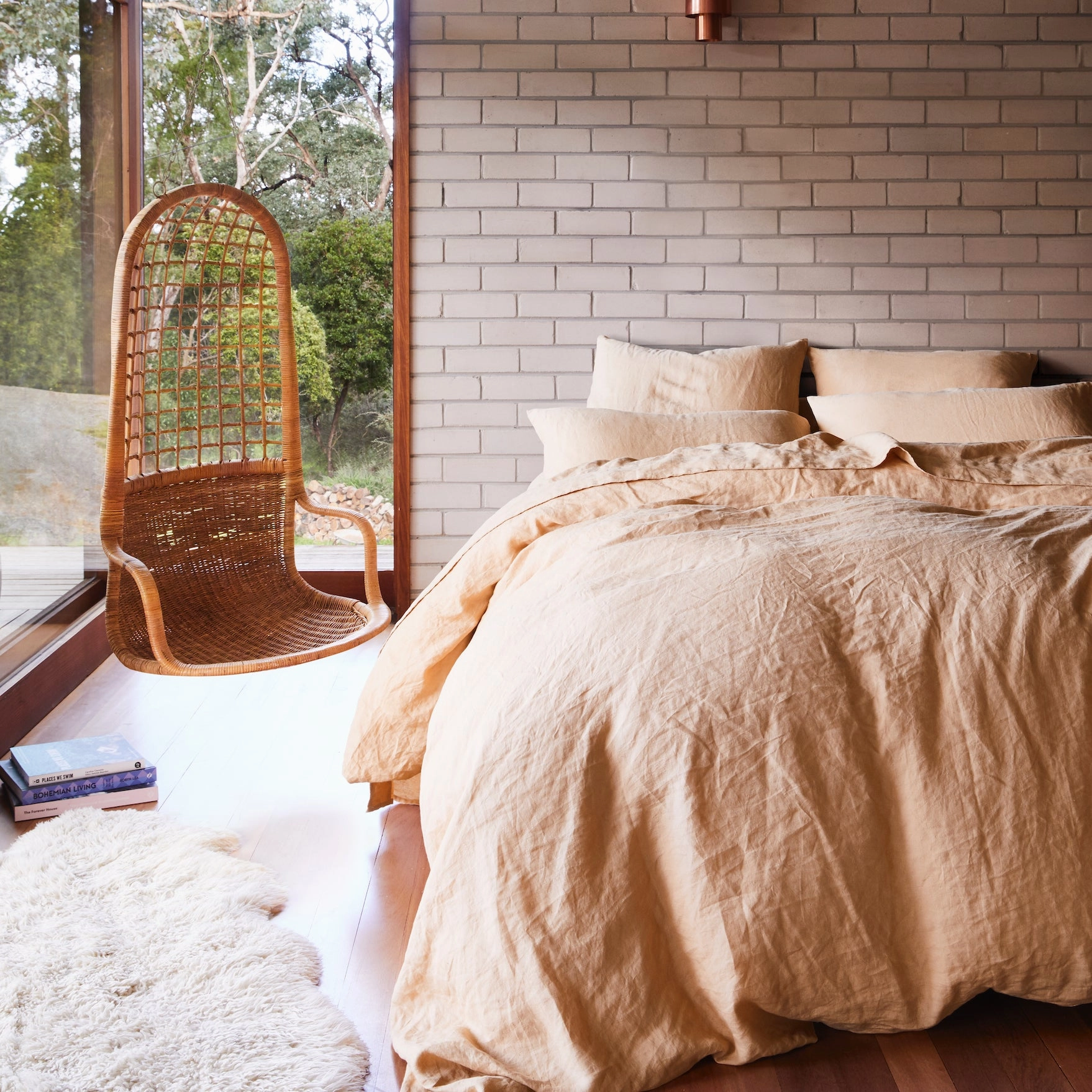 Linen Quilt Cover - Cashew