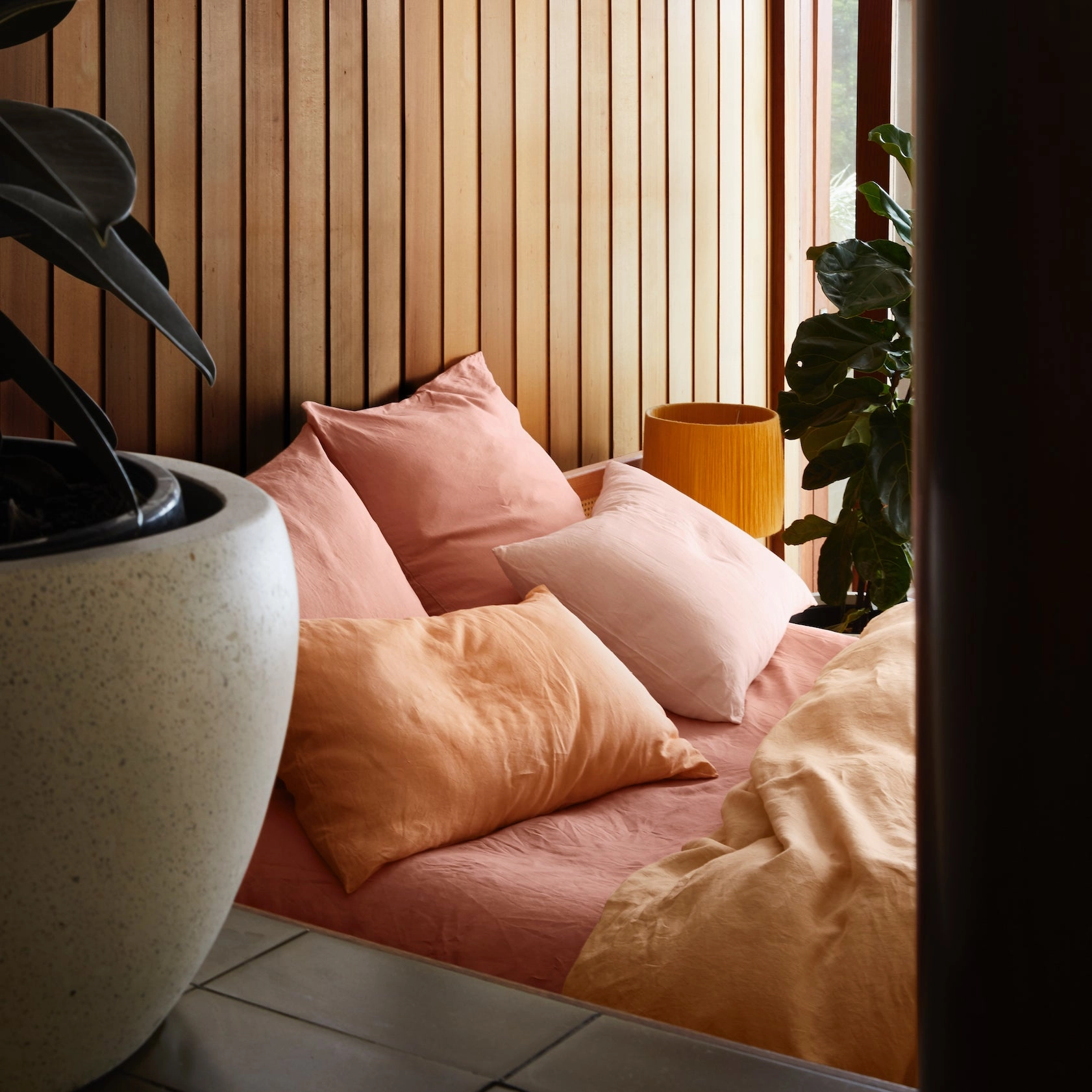 Linen Quilt Cover - Cashew