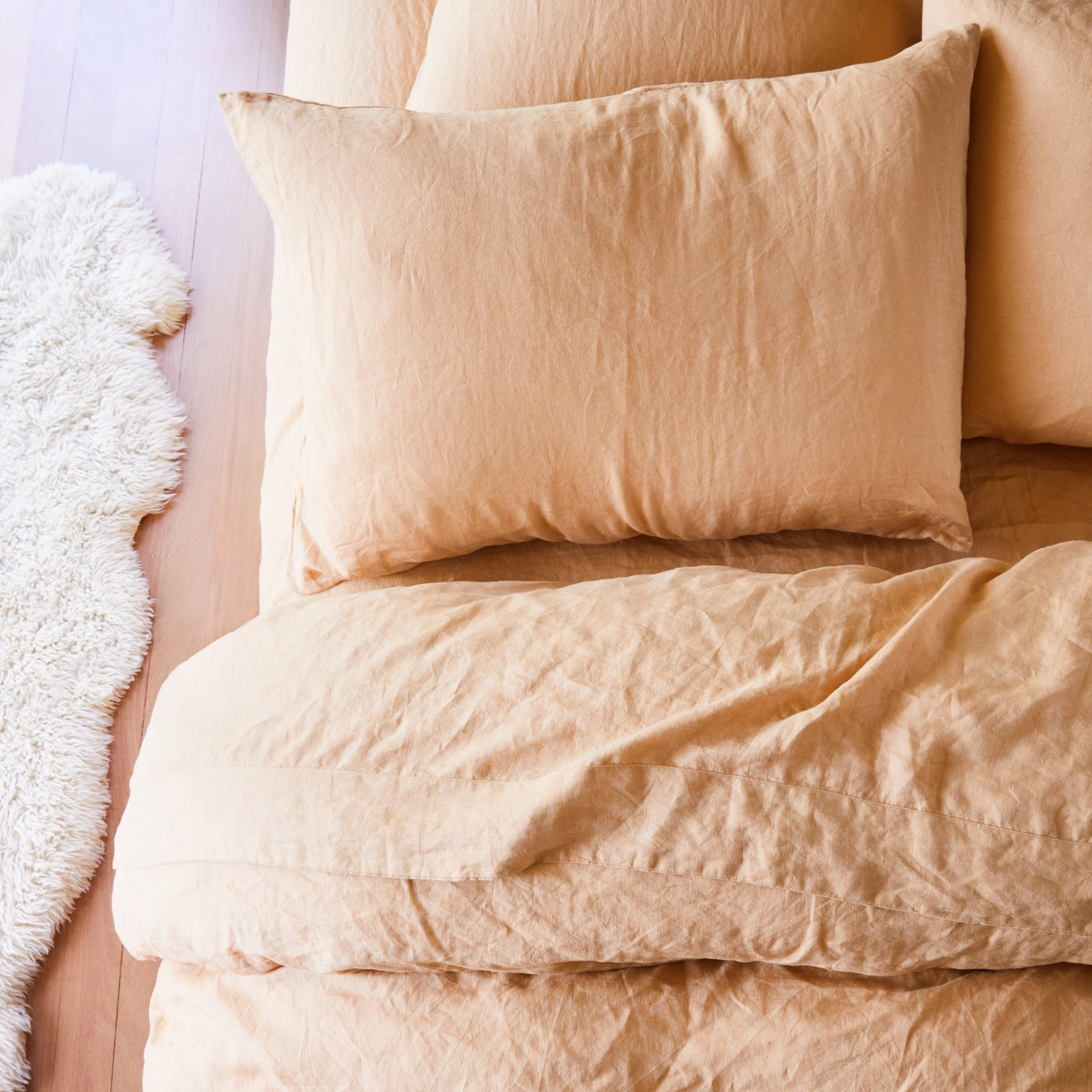 Linen Quilt Cover - Cashew