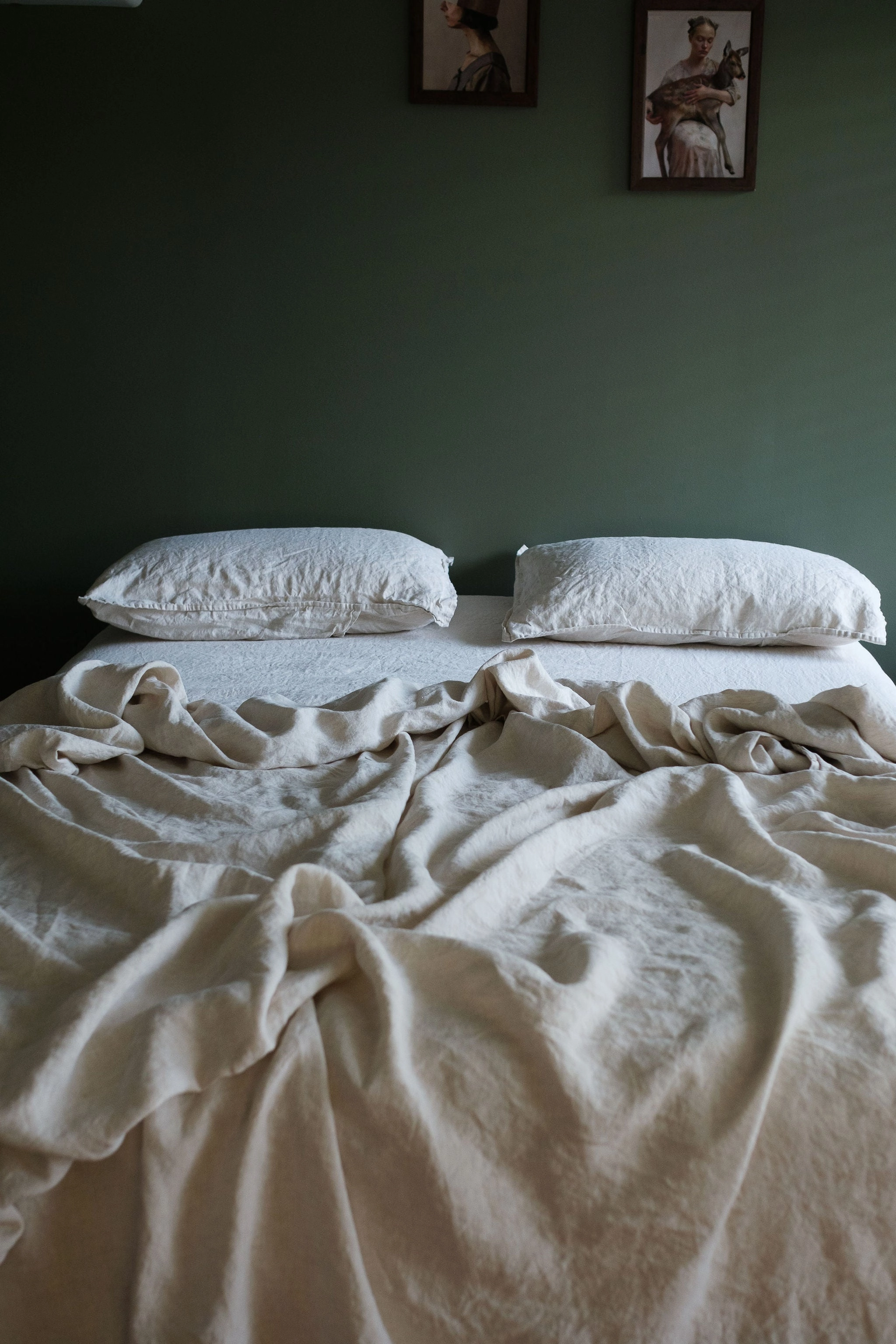 LINEN SHEET SET WITH PILLOWCASES - NATURAL WOVEN