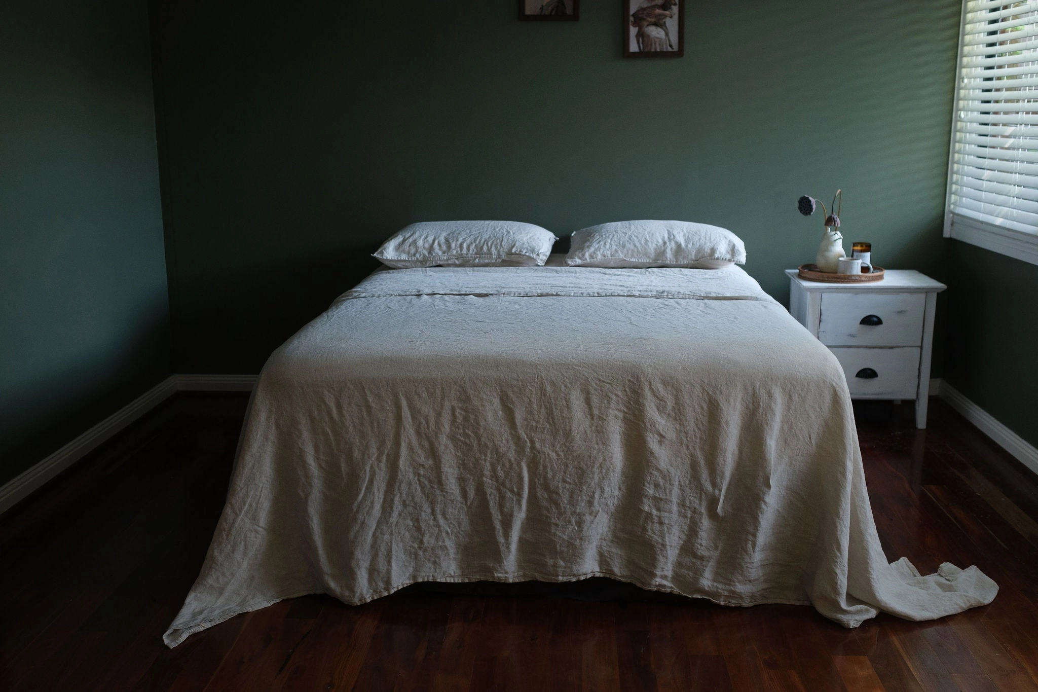 LINEN SHEET SET WITH PILLOWCASES - NATURAL WOVEN