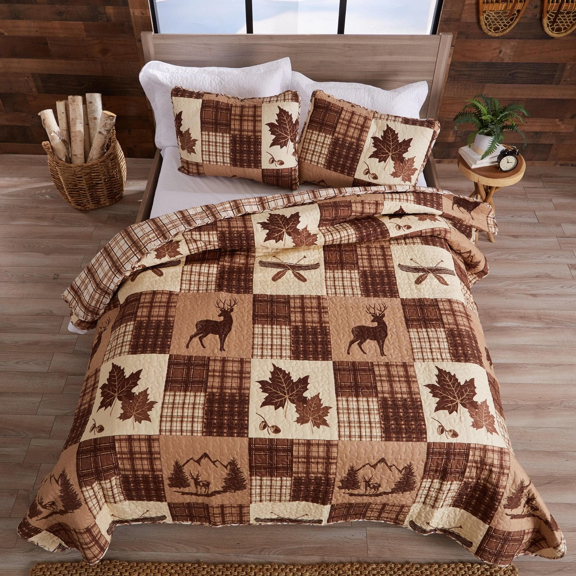 Lodge 3 Piece Quilt Set - Redwood Collection