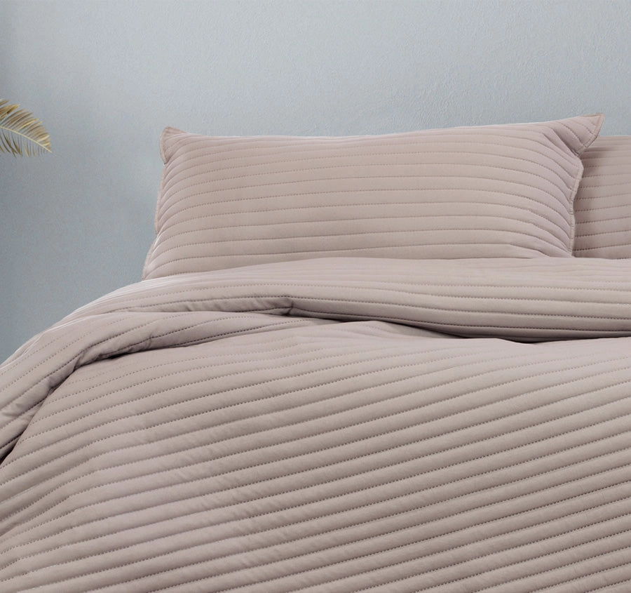 London Quilt Cover Set Range Bark