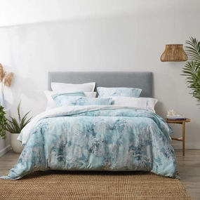 Loto Duck Egg Quilt Cover Set by Platinum Logan & Mason