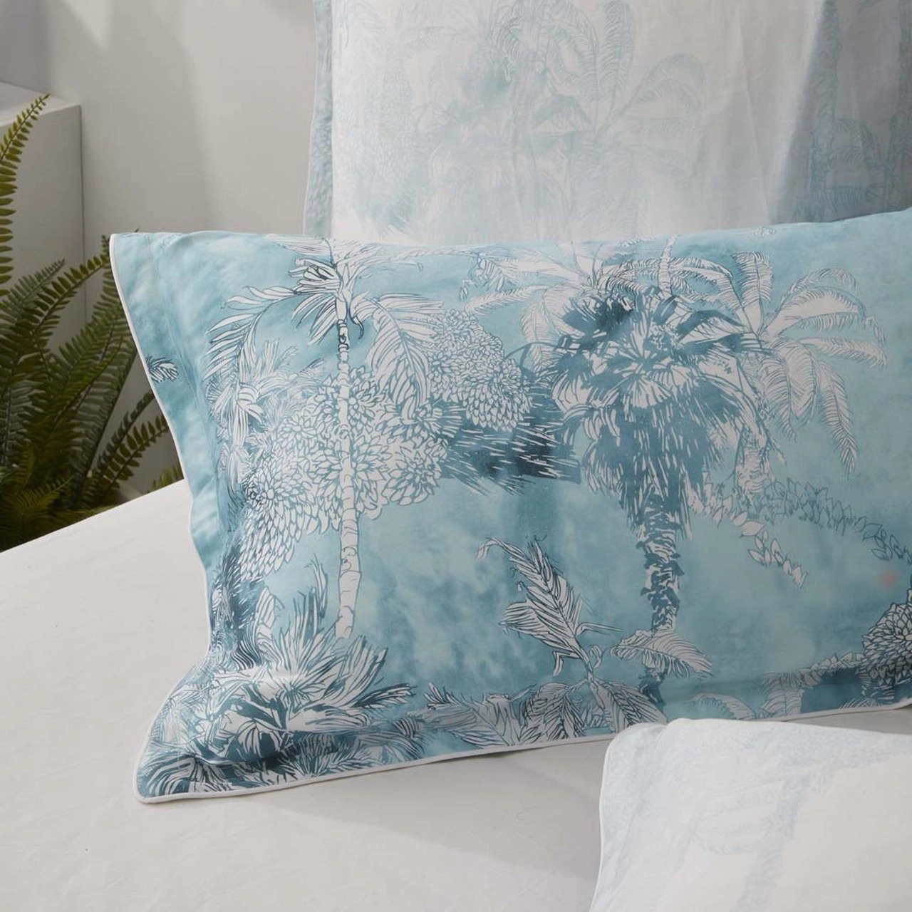 Loto Duck Egg Quilt Cover Set by Platinum Logan & Mason
