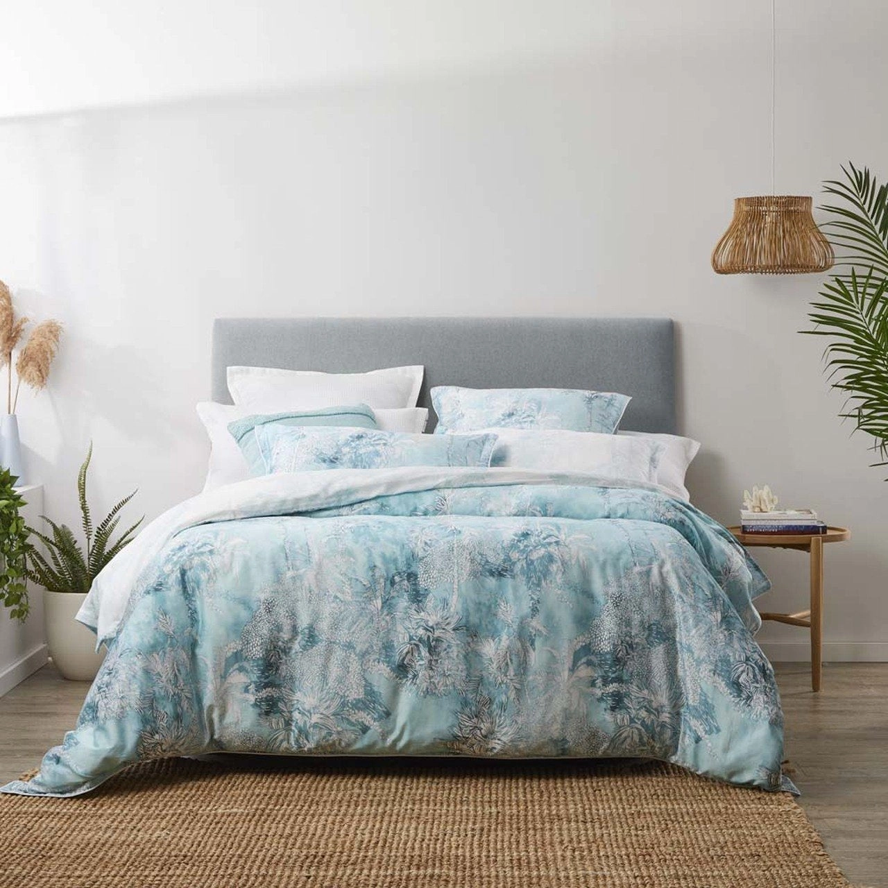 Loto Duck Egg Quilt Cover Set by Platinum Logan & Mason