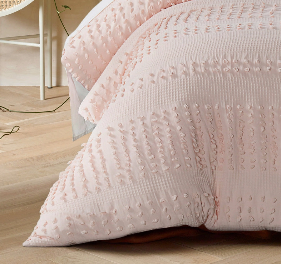 Luca Quilt Cover Set Range Blush