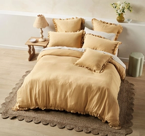 Lucy Quilt Cover Set Range Saffron