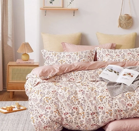 Margot Quilt Cover Set Range Soft Pink