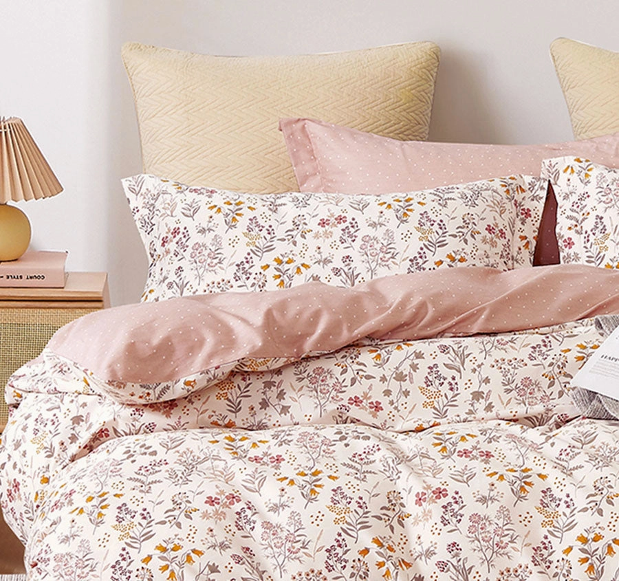 Margot Quilt Cover Set Range Soft Pink