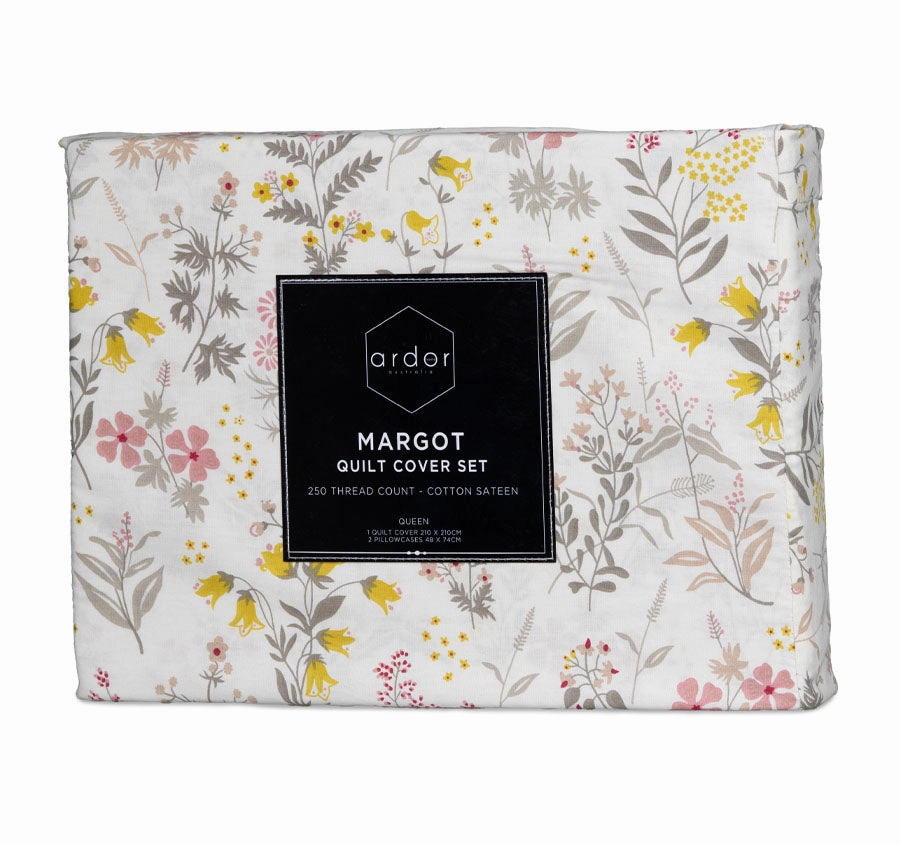 Margot Quilt Cover Set Range Soft Pink