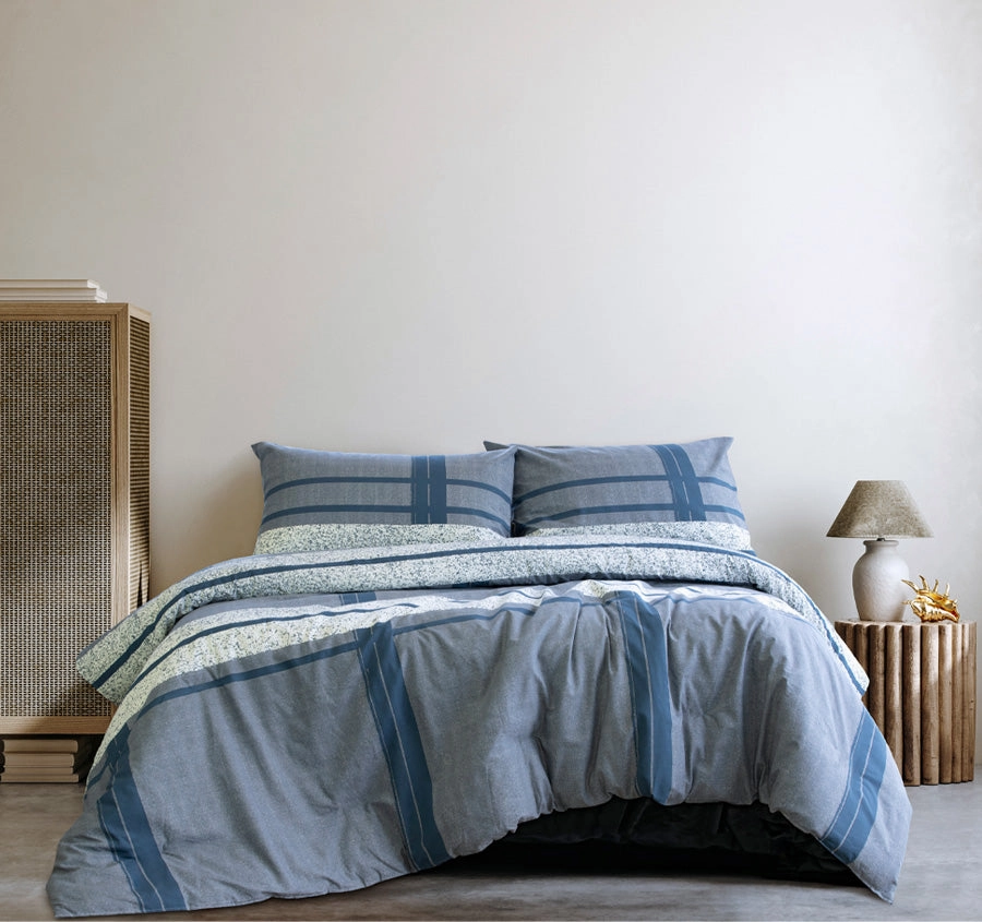 Mateo Quilt Cover Set Range Navy