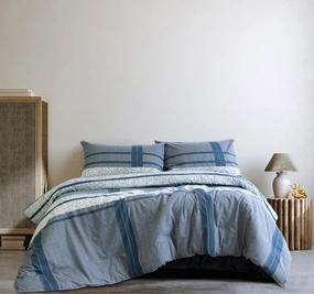 Mateo Quilt Cover Set Range Navy