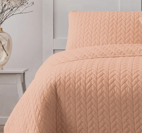 Maya Quilt Cover Set Range Peach