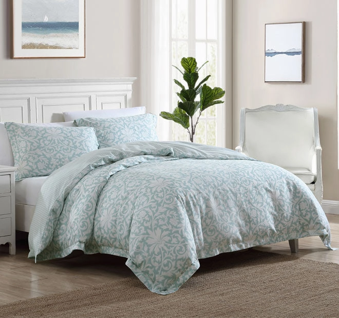 Mia Quilt Cover Set Range Soft Blue