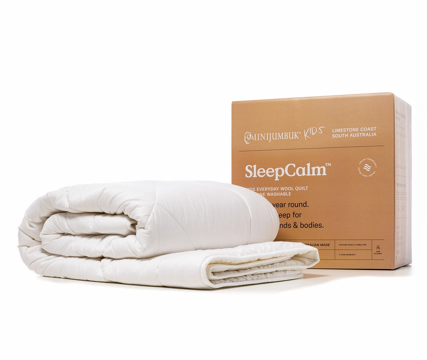MiniJumbuk Kids Sleep Calm Australian Made EVERYDAY Wool Quilt
