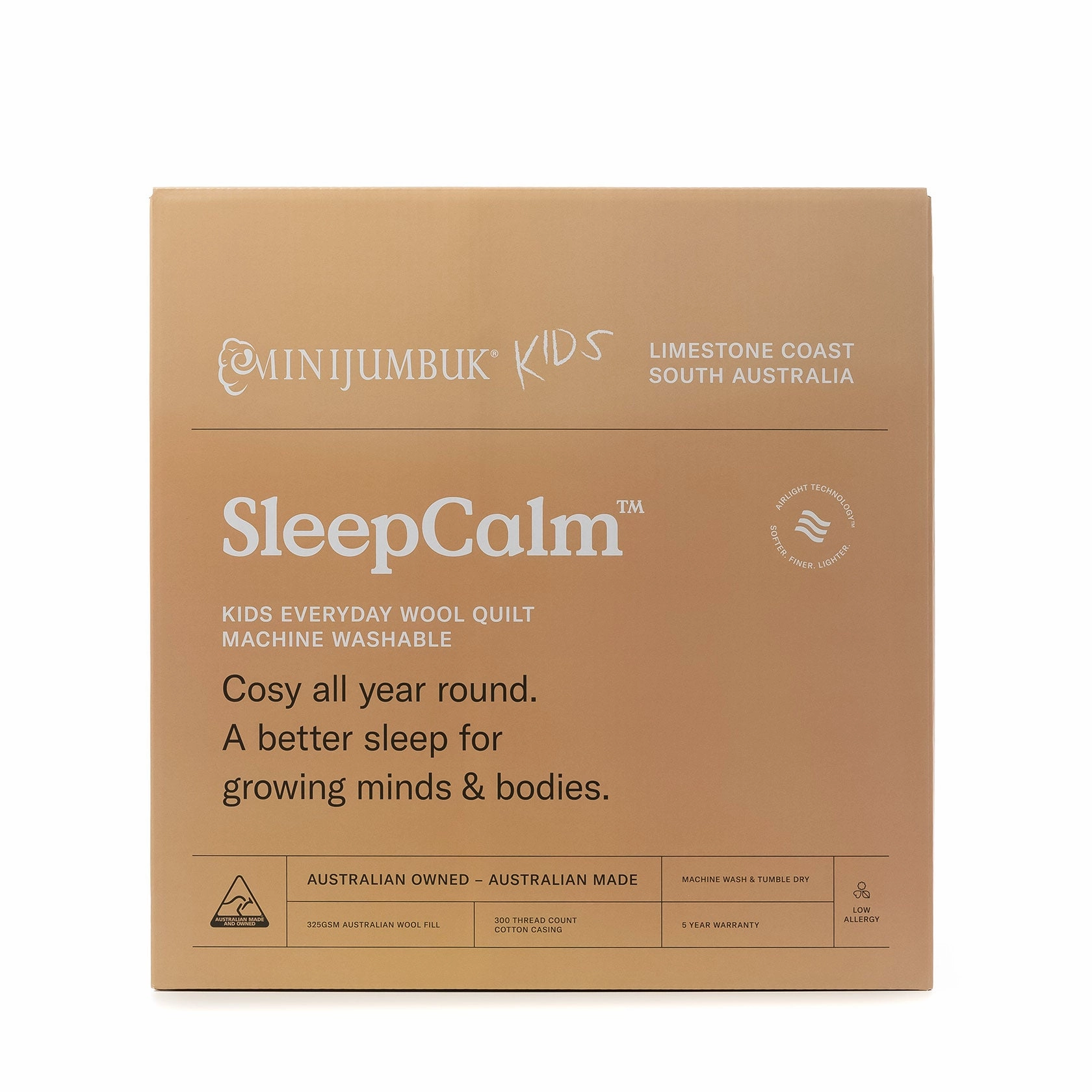 MiniJumbuk Kids Sleep Calm Australian Made EVERYDAY Wool Quilt