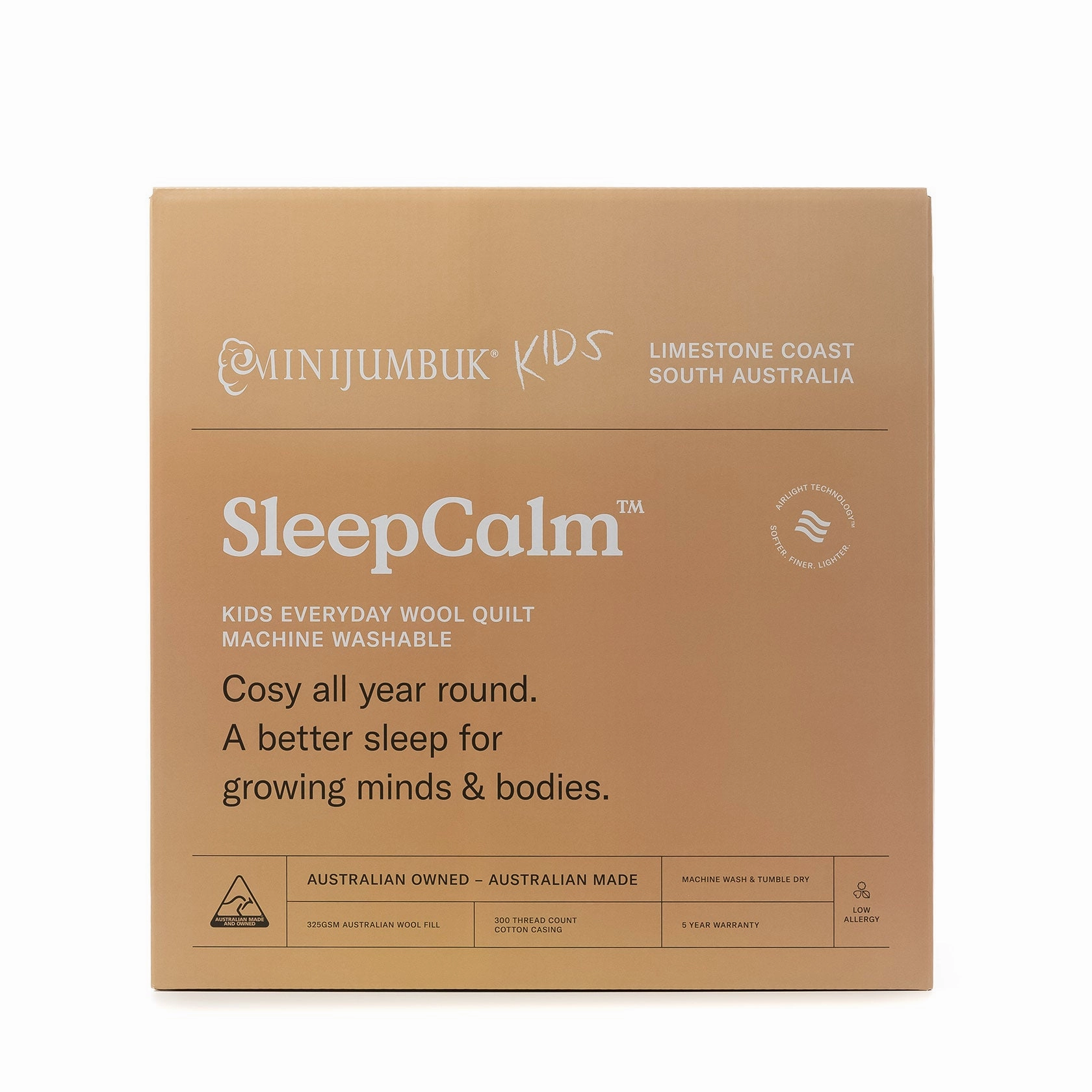 MiniJumbuk Kids Sleep Calm Australian Made EVERYDAY Wool Quilt