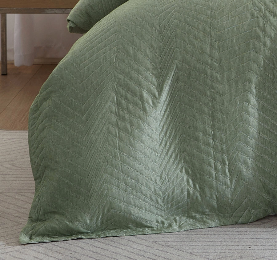 Monty Quilt Cover Set Range Eucalyptus