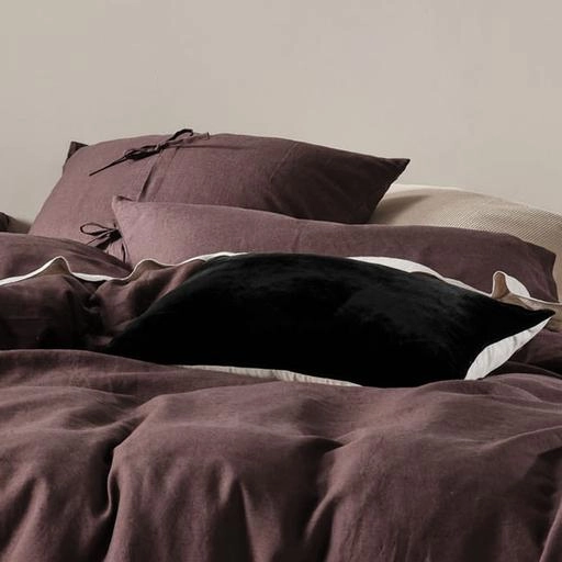 Nimes Linen QUILT COVER SET ESPRESSO  by Linen House