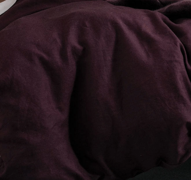 Nimes Linen Quilt Cover Set Range Wine