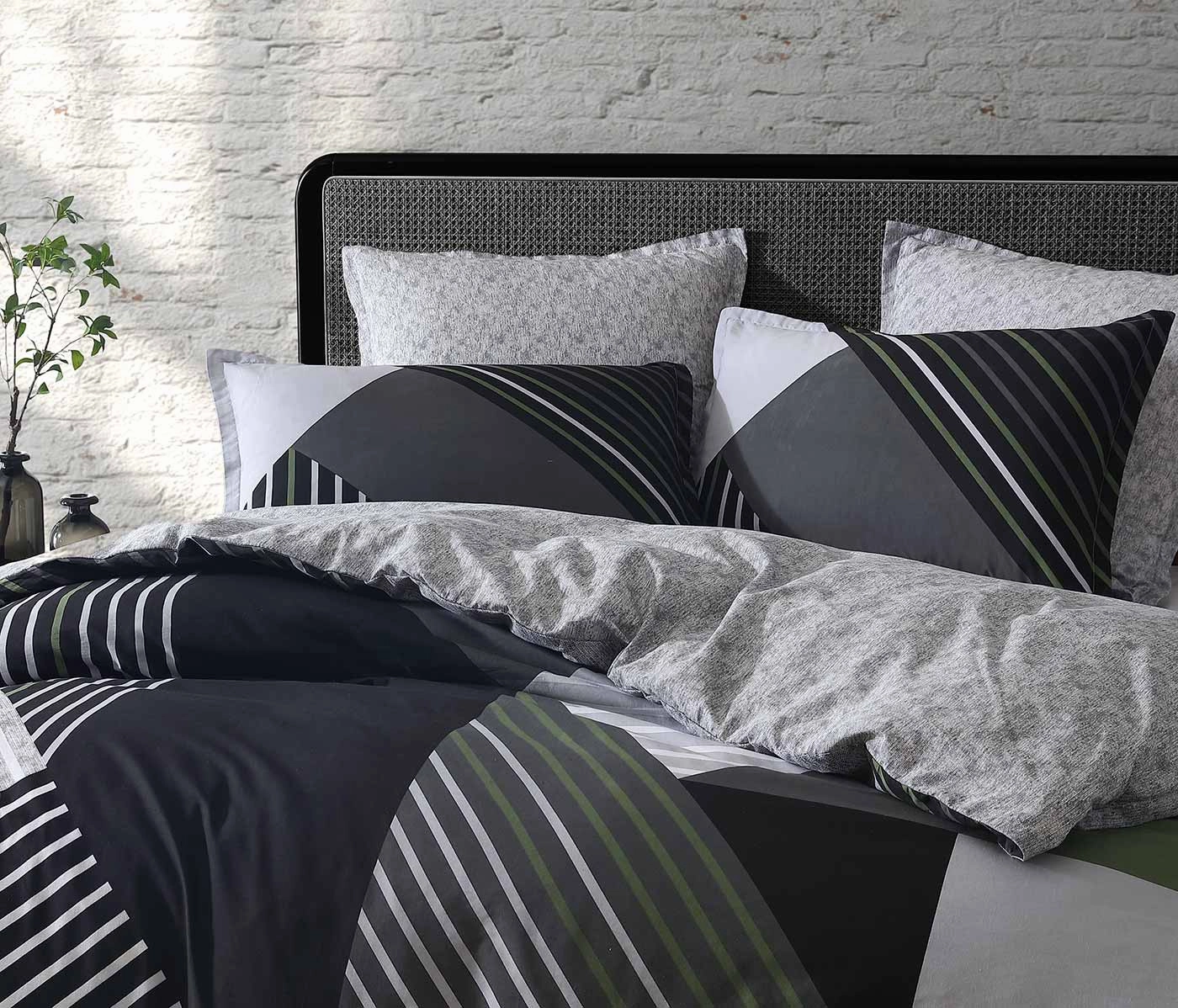 Noah Charcoal Quilt Cover Set by Logan & Mason