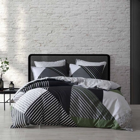 Noah Charcoal Quilt Cover Set by Logan & Mason