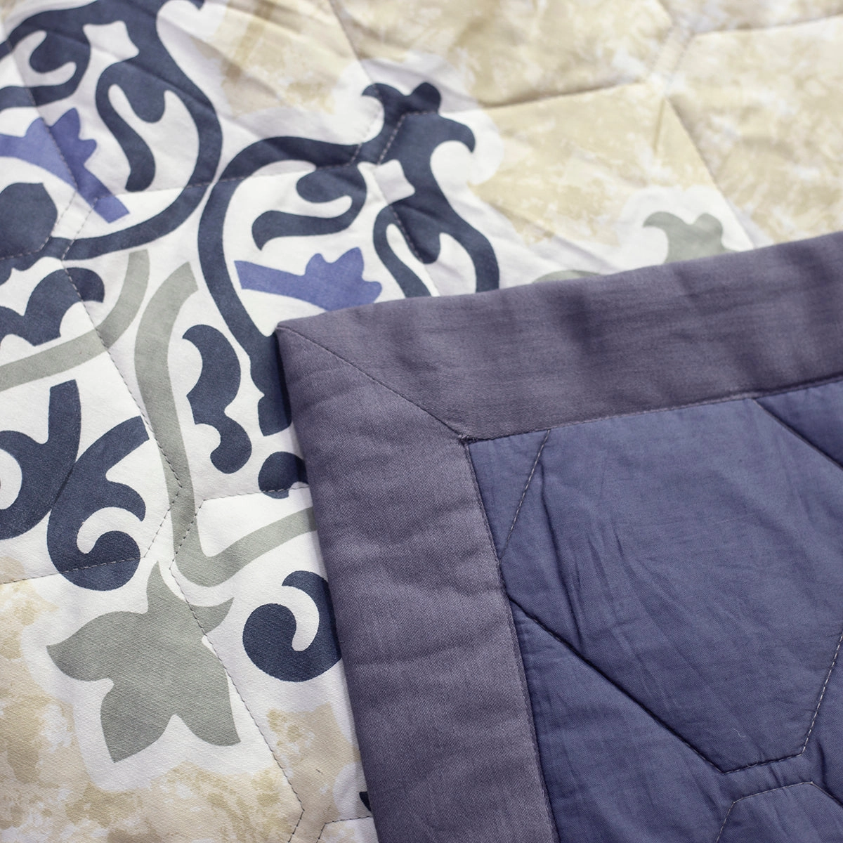 Nouveau Tradition Kaleen Global Blue Quilt Set