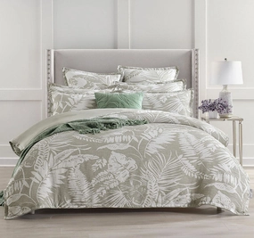Palm Tree Quilt Cover Set Range Sage Green