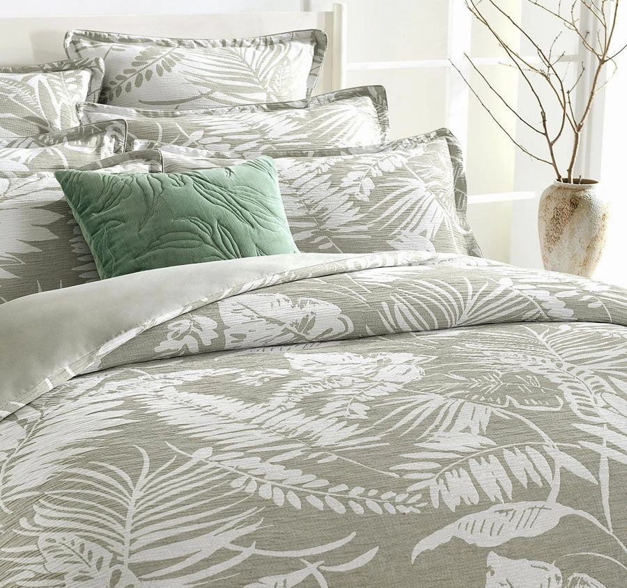 Palm Tree Quilt Cover Set Range Sage Green