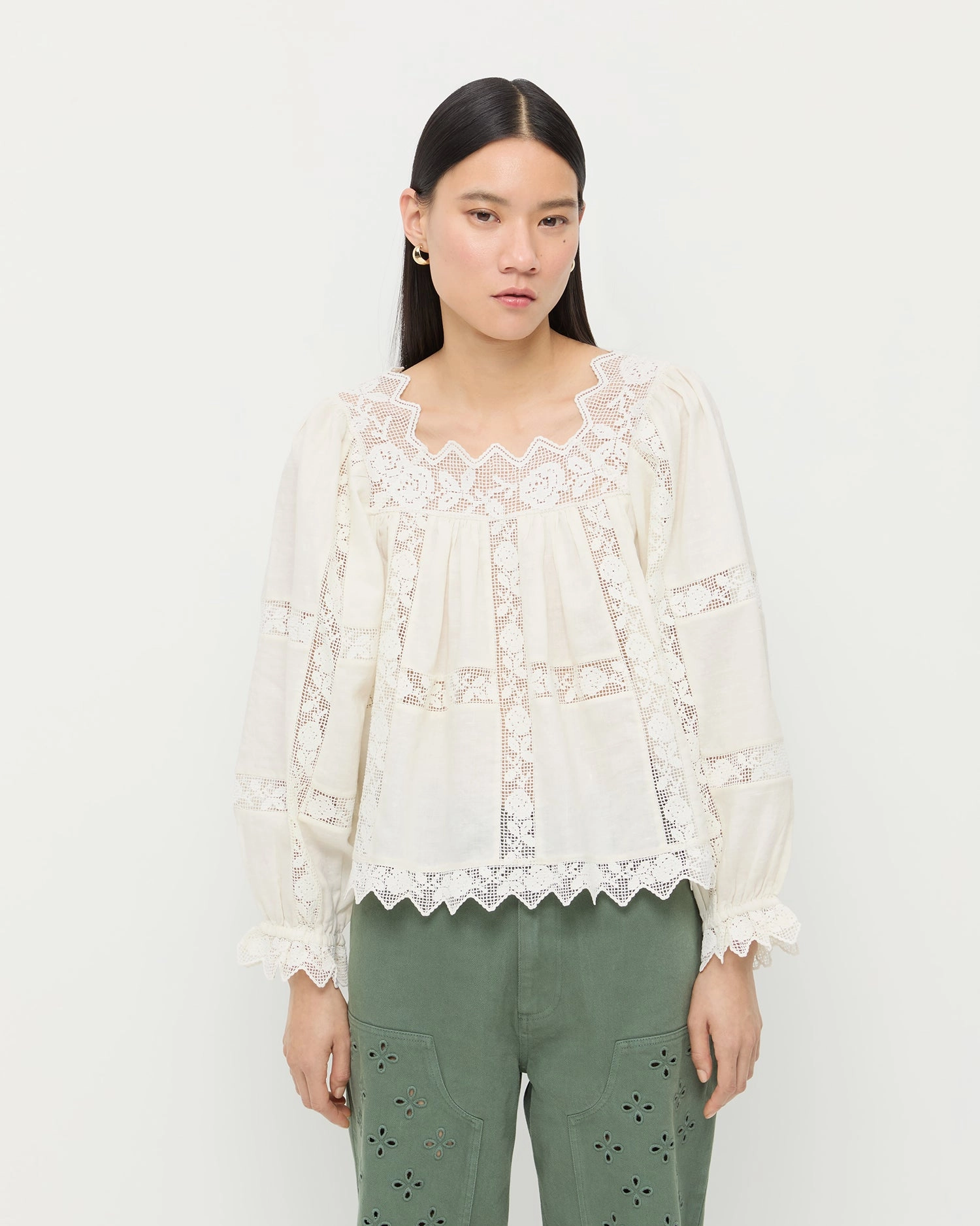 Pauline Embroidered Lace Blouse