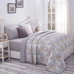 PBS Nomad Scuplt Maximus 6PC Quilt/Quilted Bed Cover Set Neutral