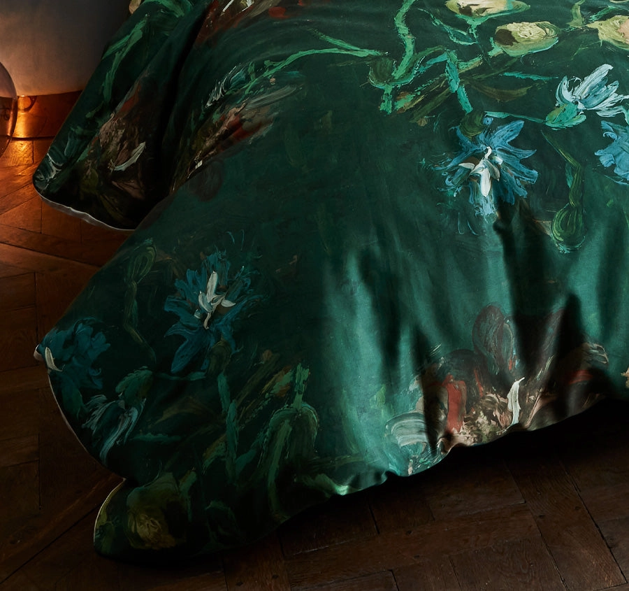 Peonies Quilt Cover Set Range Green