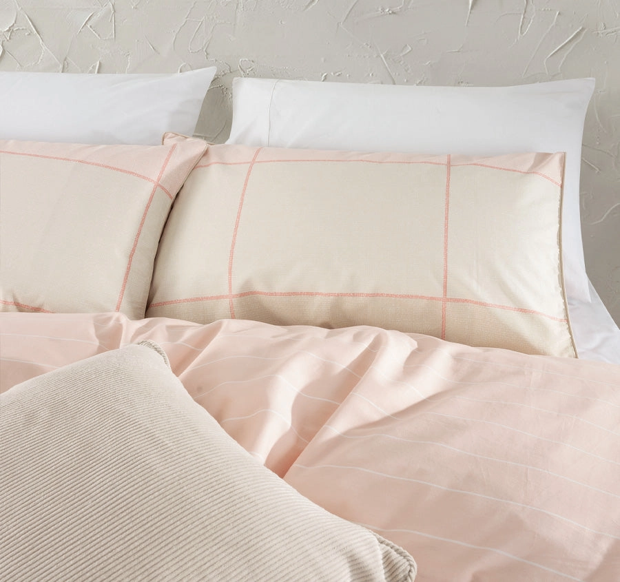Phoebe Quilt Cover Set Range Blush