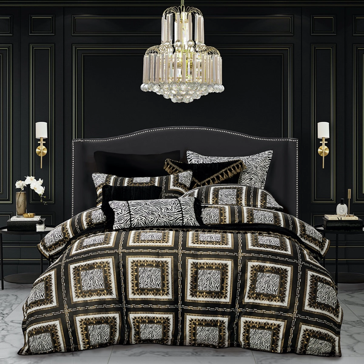Piazza Gold Quilt Cover Set by Davinci Private Collection