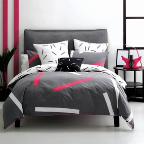 Pillar Charcoal Quilt Cover Set by DECO Linen House