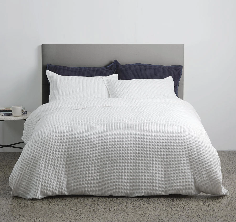 Premier Waffle Quilt Cover Set Range White
