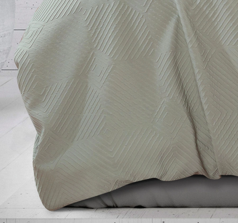 Preston Quilt Cover Set Range Pale Green