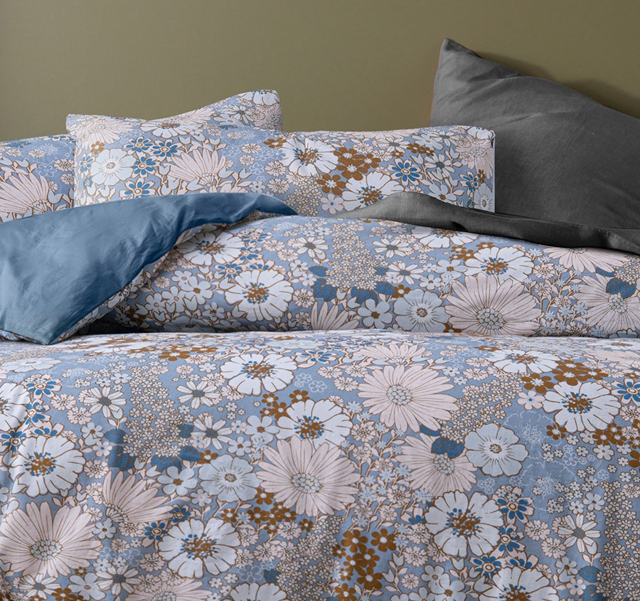 Rainbow Garden Quilt Cover Set Range Blue