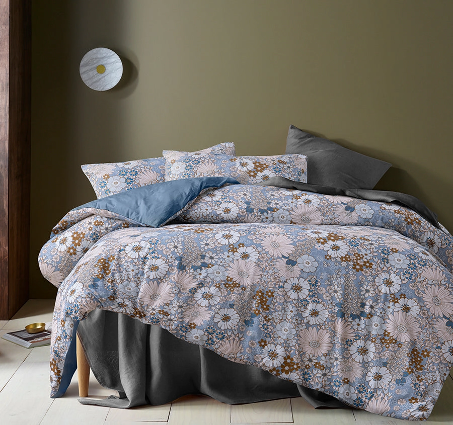 Rainbow Garden Quilt Cover Set Range Blue