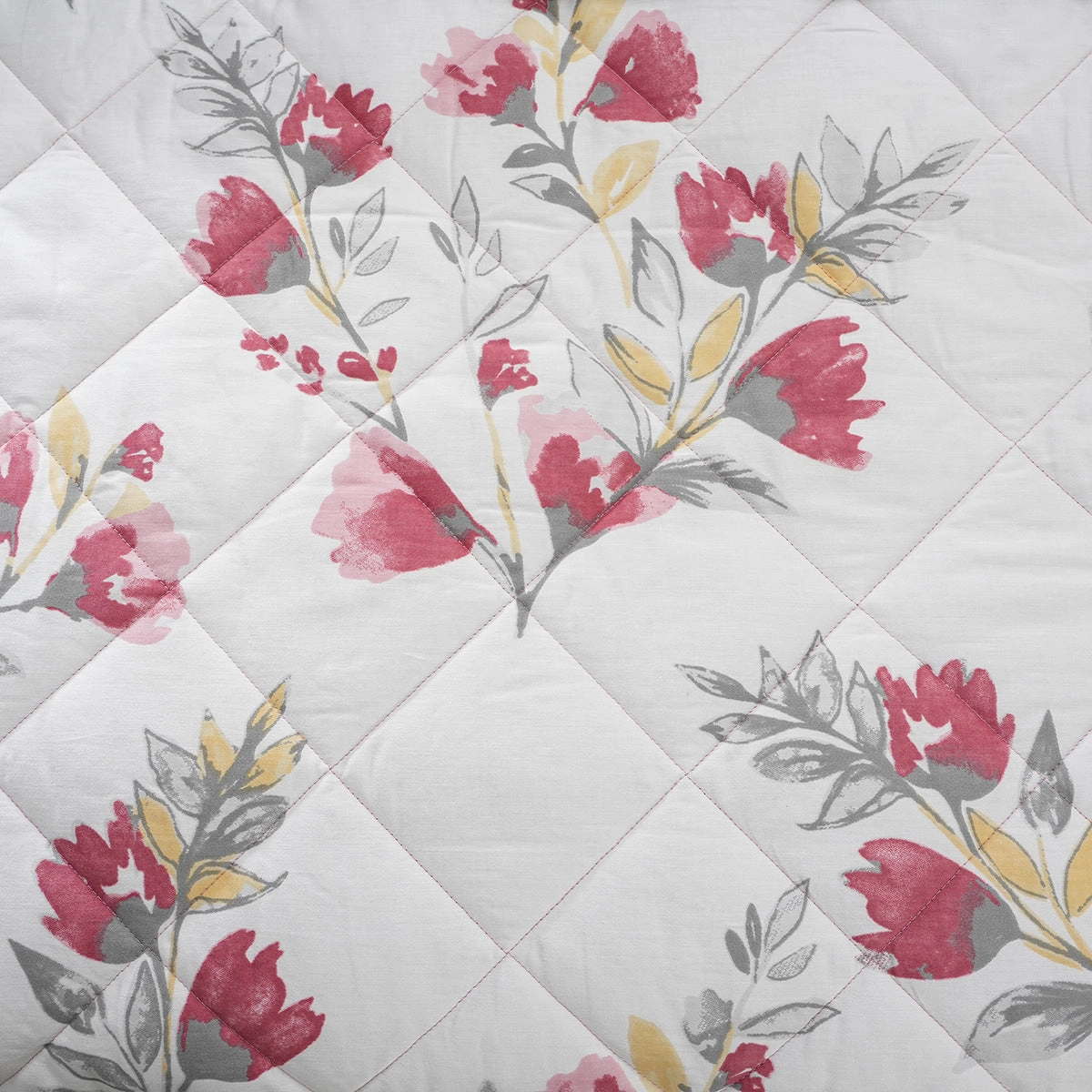 Royal Botanic Floral Leaves Print Multi 4PC Quilt/Quilted Bed Cover Set