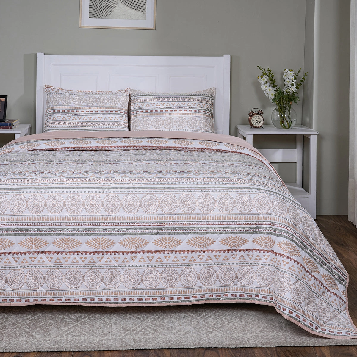 Sensory Bloom Allegra 4 pcs Peach Quilt Set