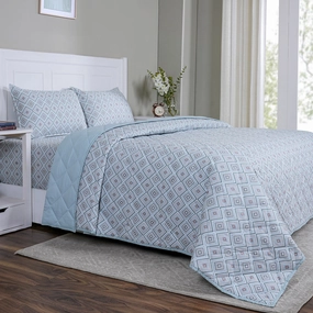 Sensory Bloom Jude 4 pcs Blue Quilt Set