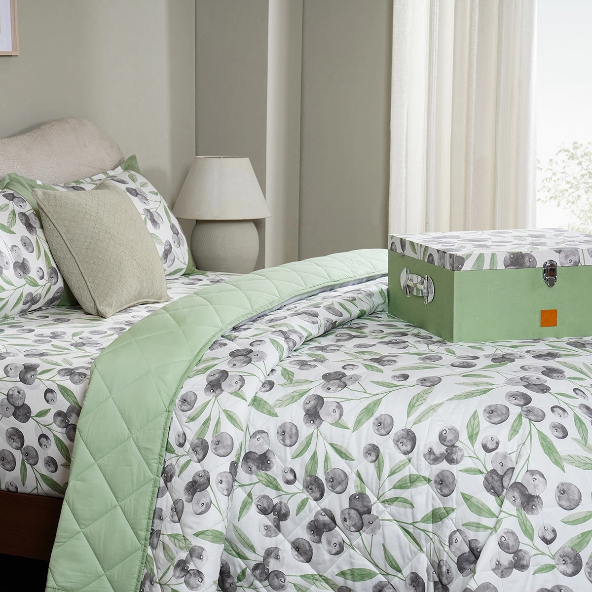 Sensory Bloom Myrtille 4 pcs Green Quilt Set
