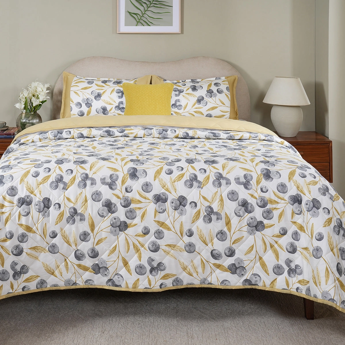 Sensory Bloom Myrtille 4 pcs Mustard Quilt Set